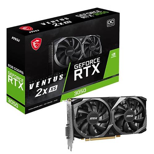 MSI GEFORCE RTX3050 VENTUS 2X XS 8G OC 8GB GDDR6 128BIT 1XHDMI 1XDP 1XDVI EKRAN KARTI