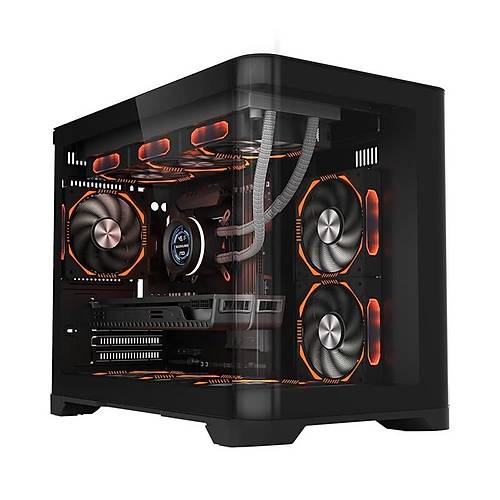 1ST PLAYER UVIEW UV6 SYAH 750W 80+ SILVER ATX 3.1 ARGB 3X12CM FAN PANORAMK TEMPERL CAM USB 3.0 M-