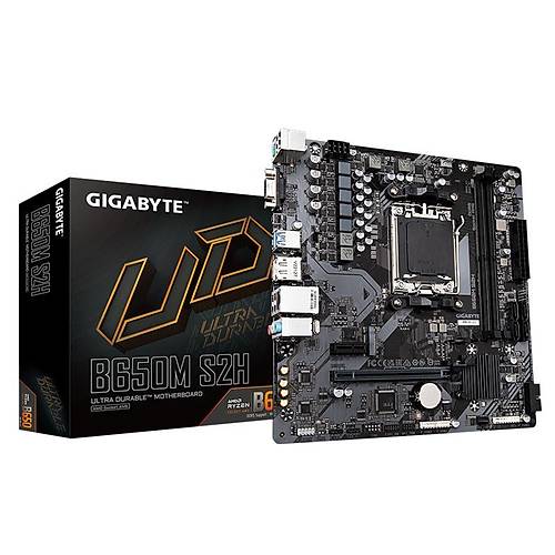 GIGABYTE B650M S2H DDR5 6400MHZ 1XVGA 1XHDMI 1XDP 1XM.2 USB 3.2 MATX AM5 (AMD AM5 7000 SERS LE UYUMLU)