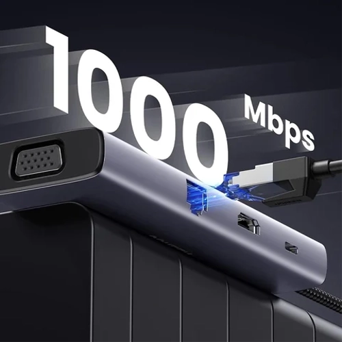 UGREEN 15600 Type-C to 3*USB 3.0 4K/30Hz HDMI VGA Gigabit Ethernet SD TF Kart Okuyucu oklayc Hub Adaptr