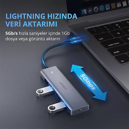 UGREEN TYPE-C USB 3.0 4 PORT USB HUB OKLAYICI GR 70336