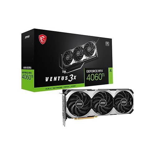 MSI GEFORCE RTX4060TI VENTUS 3X 8G OC 8GB GDDR6 128BIT 1XHDMI 3XDP EKRAN KARTI