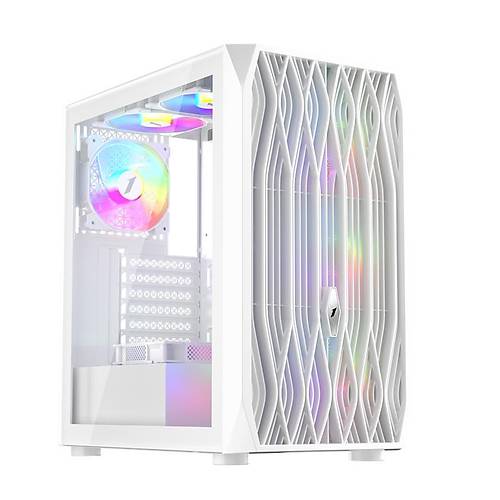 1ST PLAYER ARIYA AY7 BEYAZ 650W 80+ ARGB 4X12CM FAN TEMPERL CAM MESH USB 3.0 ATX KASA