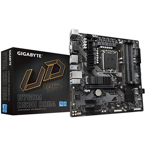 GIGABYTE B760M DS3H DDR4 5133MHZ 1XVGA 1XHDMI 1XDP 1XM.2 MATX 1700P (14. 13. VE 12.NESL LEMC UYUMLU)