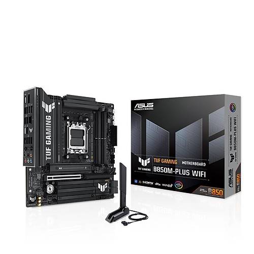 ASUS TUF GAMING B850M-PLUS WIFI DDR5 8000MHZ 1XHDMI 1XDP 3XM.2 MATX AM5 (9000/8000/7000 LEMC UYUMLU)