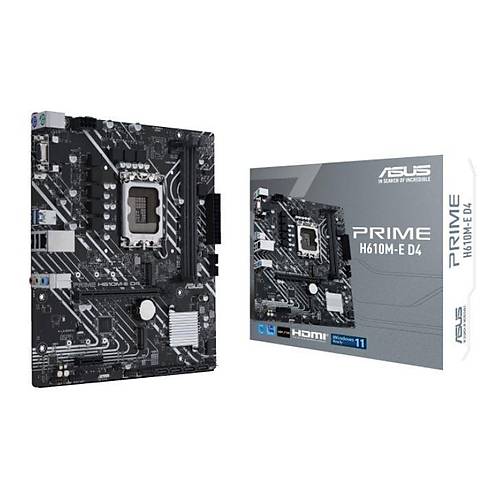 ASUS PRIME H610M-E D4 DDR4 3200MHZ 1XVGA 1XHDMI 1XDP 2XM.2 USB 3.2 MATX 1700P (12. / 13. VE 14. NESL LEMC UYUMLU)