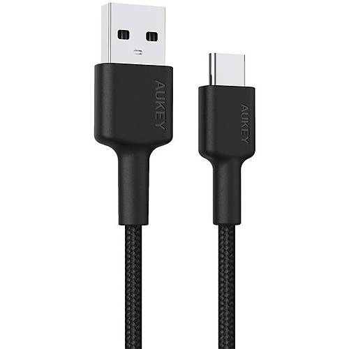 AUKEY CB-CD30-BK NAYLON RGL USB-A TYPE-C ARJ KABLOSU 0.9M