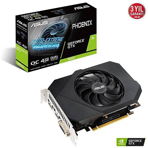 ASUS GEFORCE PH-GTX1650-O4GD6-P 4GB GDDR6 128BIT 1XHDMI 1XDP 1XDVI EKRAN KARTI