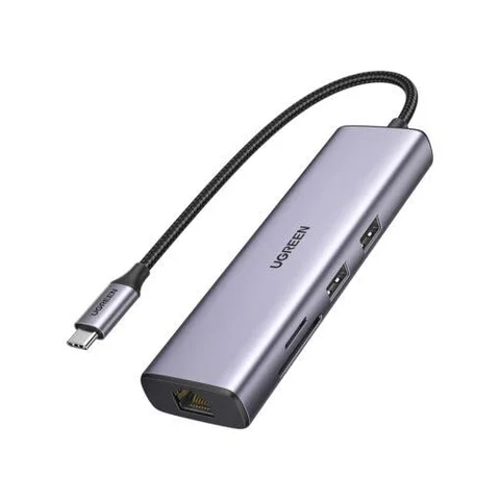 UGREEN 90568 7 in 1 1000Mbps Gigabit Ethernet HDMI Kart Okuyucu USB oklayc Hub Adaptr
