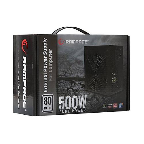 RAMPAGE RMP-500-80P 500W 80 PLUS 12CM FAN AKTF PFC POWER SUPPLY