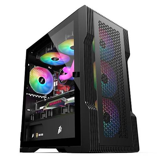 1ST PLAYER TRILOBITE T3 SYAH 600W 80+ ARGB 4X12CM FAN TEMPERL CAM MESH USB 3.0 M-ATX KASA