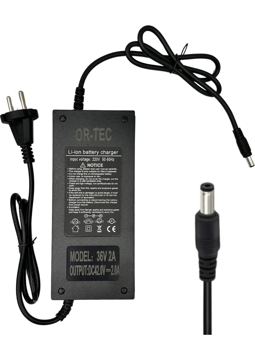 Ortec 36V 2A Lityum Li-Ion Akıllı Elektrikli Bisiklet Şarj Aleti