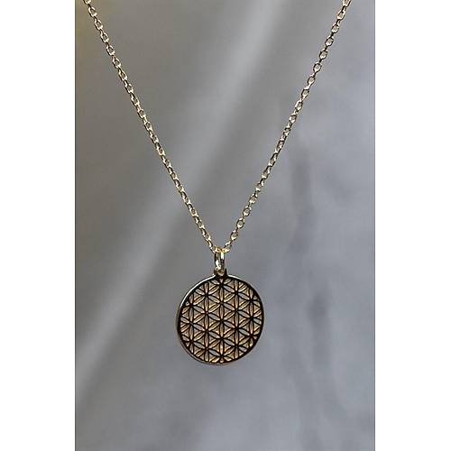 14 Ayar Altın Yaşam Çiçeği Kolye Mini boy