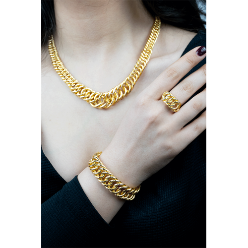 22 Ayar Altın Lazerli Dallas Set