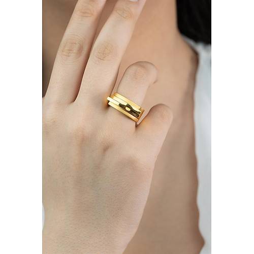 22 Ayar Altın Üçkatlı Taşsız Yüzük