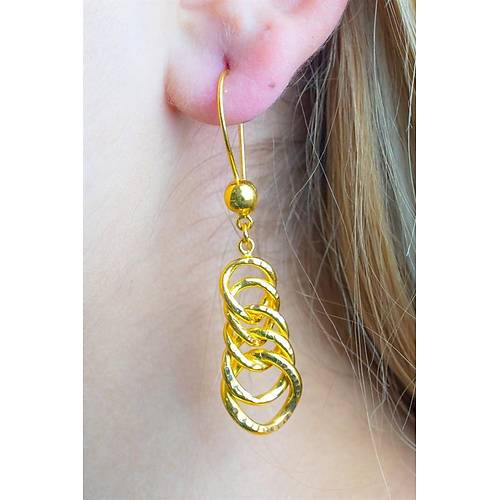 22 Ayar Altın Dallas Küpe Büyük Boy