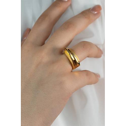 22 Ayar Altın Üçkatlı Taşsız Yüzük