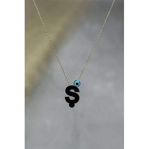 14 Ayar Altın İçi Doricalı Harf Kolye Ş