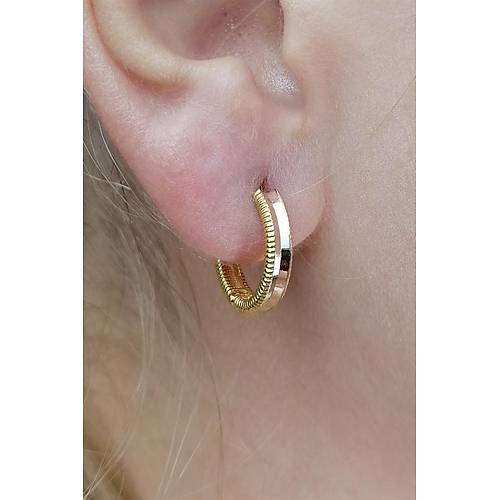 14 Ayar Altın Ajda Küpe Orta Boy Sarı