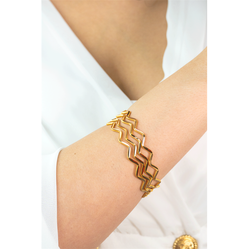 22 Ayar Altın İşçiliksiz Zigzag Bilezik 10 gr