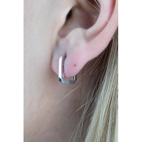 14 Ayar Beyaz Altın Mini Boy Küpe