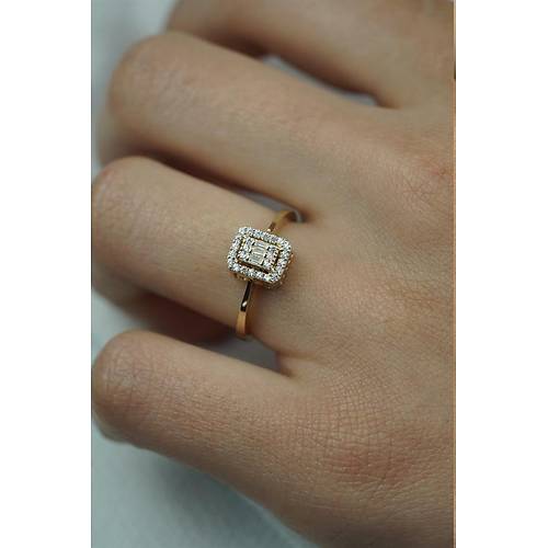 14 Ayar Altın Yanları Taşsız Gold Baget Yüzük