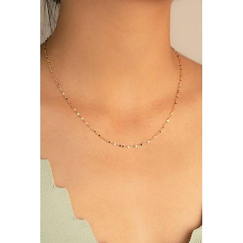 14 Ayar Altın İtalyan Aynalı Zincir Kolye 1.92 gr