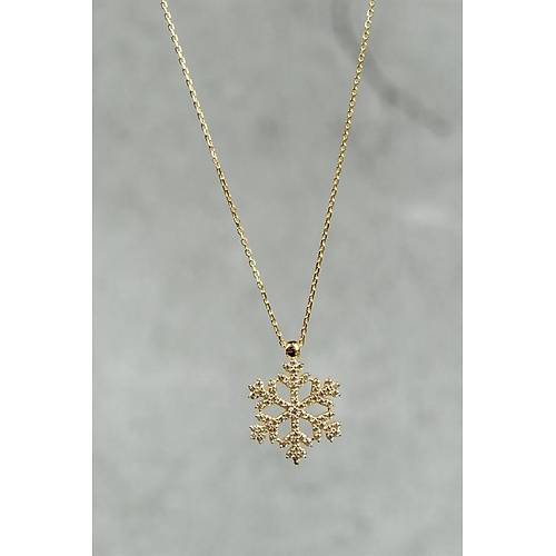 14 Ayar Altın Kartanesi Taşlı Kolye