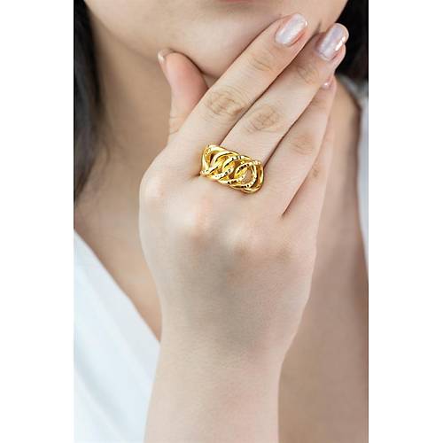 22 Ayar Altın Dallas Yüzük Kalın