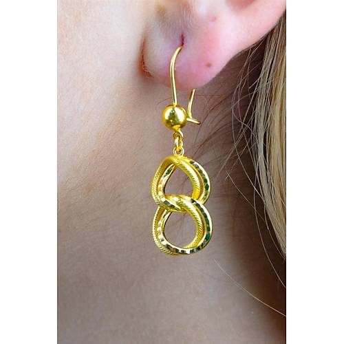 22 Ayar Altın Uzayyolu İki Sıra Küpe