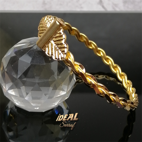 22 Ayar Altın Yaprak Kilitli Burma Bilezik