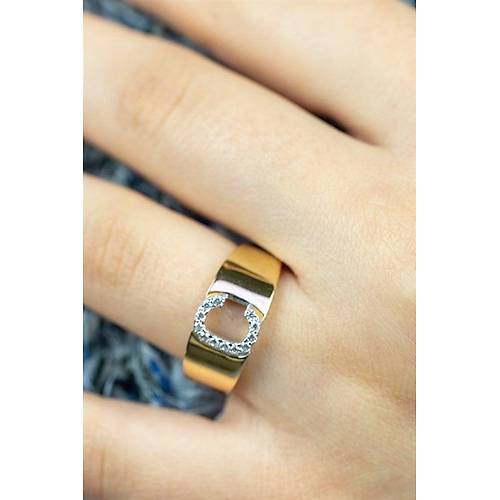 14 Ayar Altın Taşlı Harf Yüzük C