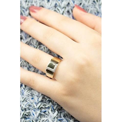 14 Ayar Altın Taşlı Harf Yüzük L