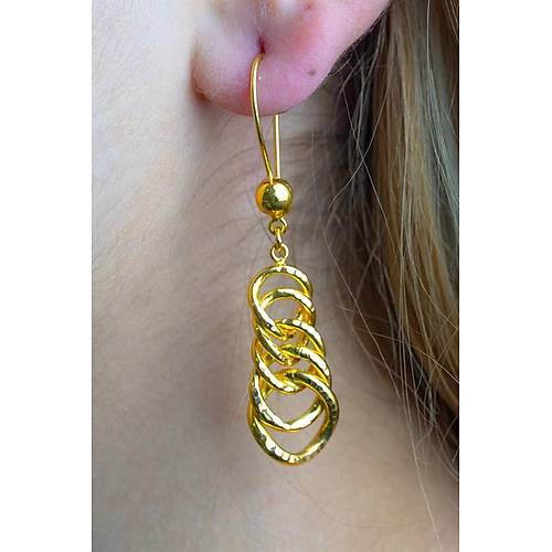 22 Ayar Altın Dallas Küpe Büyük Boy