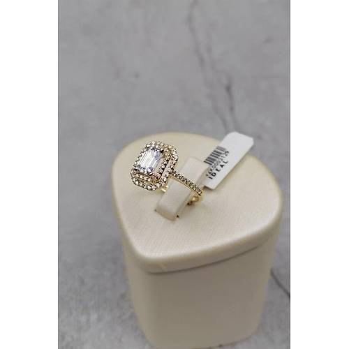 14 Ayar Altın Baget Taşlı Yüzük 2.77 Gr