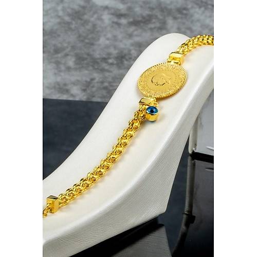 22 Ayar Çeyrekli Güverse Nazarlıklı Altın Bileklik