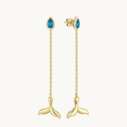 14 Ayar Altın Cetas Aqualis Küpe