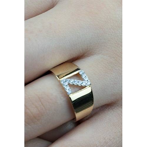 14 Ayar Altın Taşlı Harf Yüzük Z