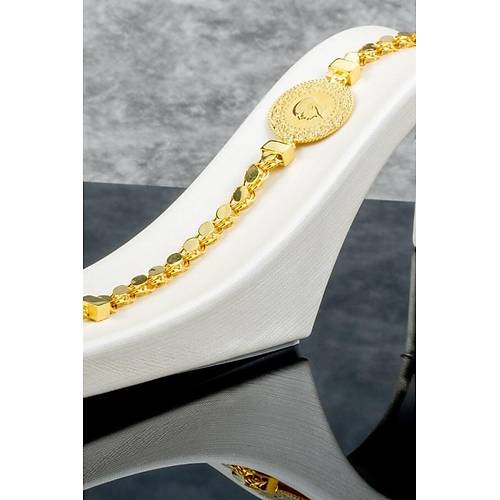 22 Ayar Çeyrekli Pul Arpa Zincir Bileklik