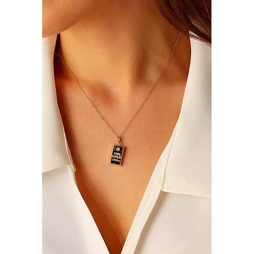 14 Ayar Altın Külçe Kolye Mini Boy