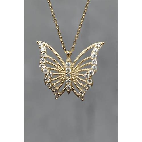 14 Ayar Sarı Altın Kelebek Kolye 2.58 gr