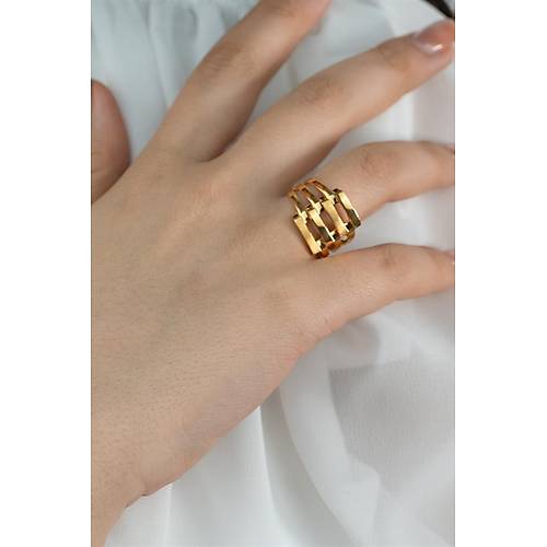 22 Ayar Altın Dört Sıra Kaburga Yüzük