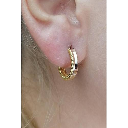 14 Ayar Altın Ajda Küpe Orta Boy Sarı