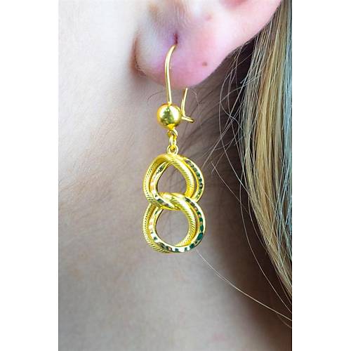 22 Ayar Altın Uzayyolu İki Sıra Küpe