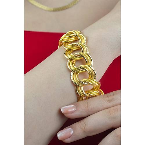 22 Ayar Altın Üç Halkalı Uzayyolu Bileklik 32 gr