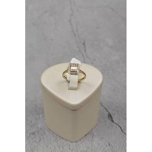 14 Ayar Altın Baget Taşlı Yüzük 2 Gr