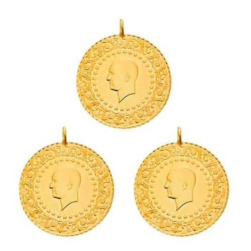 3 Adet 22 Ayar Çeyrek Altın