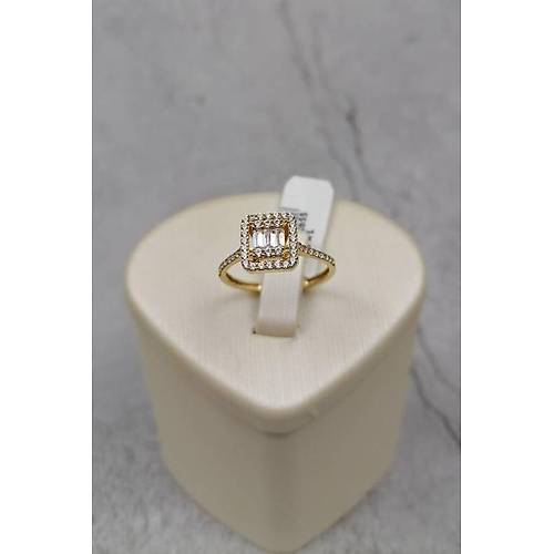 14 Ayar Altın Baget Taşlı Yüzük