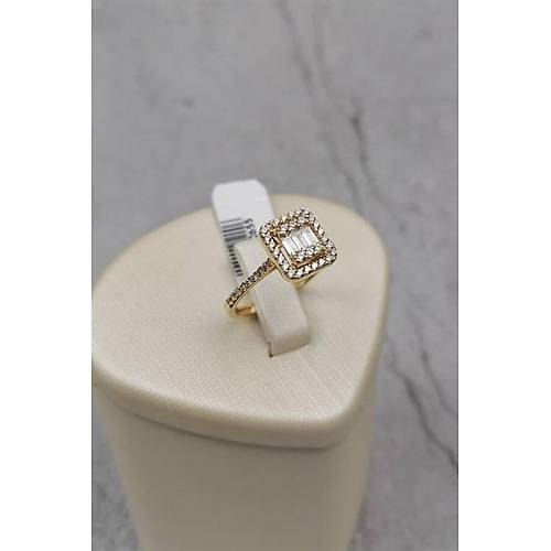 14 Ayar Altın Baget Taşlı Yüzük