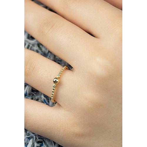 14 Ayar Altın Top Desenli Eklem Yüzük